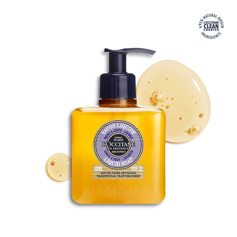 L'Occitane Shea Butter Hands & Body Lavender Liquid Soap For Dry To Very Dry Skin
