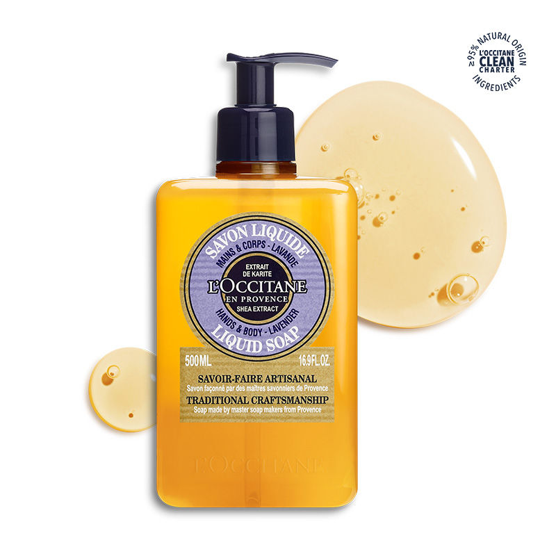 L'Occitane Shea Butter Hands & Body Lavender Liquid Soap For Dry To Very Dry Skin
