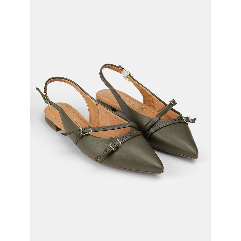 Vizzano Women Casual Pointed Toe Sandals Olive (EURO 36)