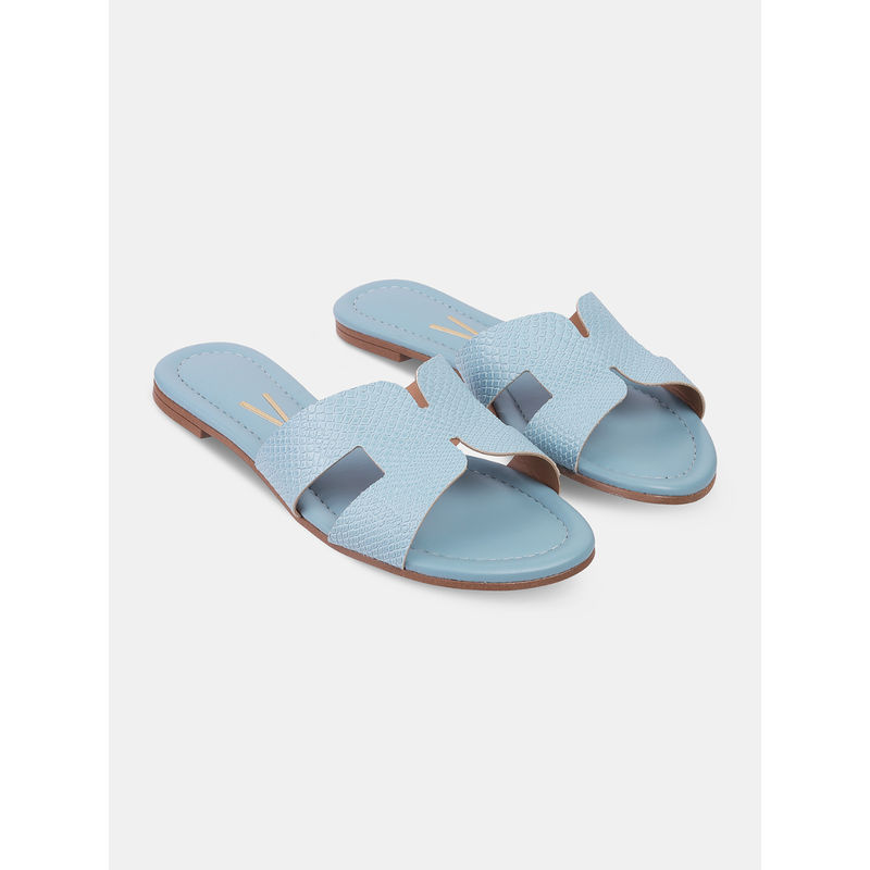 Vizzano Women Casual Open Toe Slide Flats Blue (EURO 37)