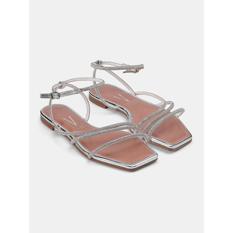 Vizzano Women Casual Slip On Sandals Silver (EURO 36)