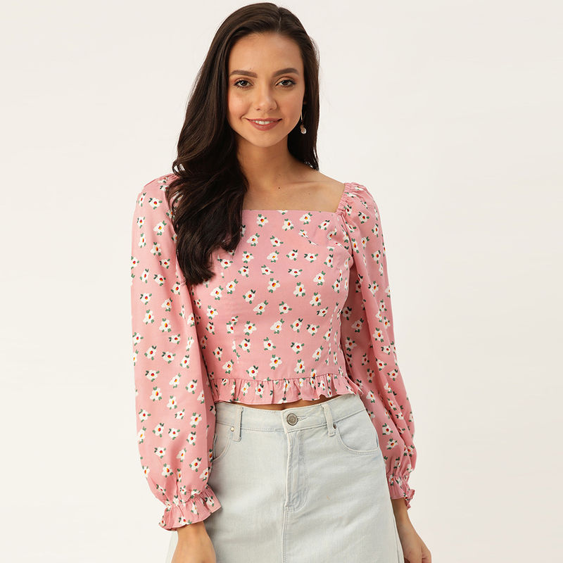 Twenty Dresses By Nykaa Fashion For The Ruffled Dreams Top - Pink (XL)