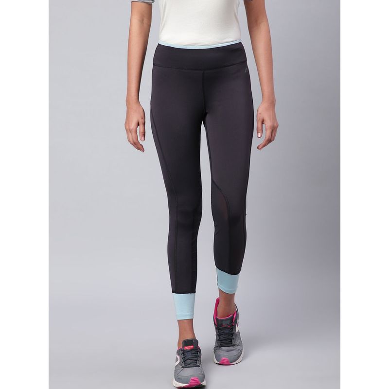 Alcis Women Black Solid Training Tights (L)