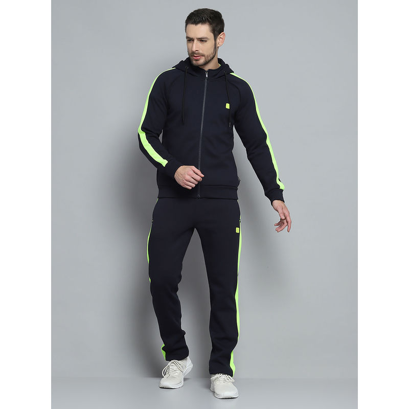 Rock.it Mens Solid Navy Blue Hooded Neck Full Sleeve Sweatshirt with Trackpant (Set of 2) (3XL)