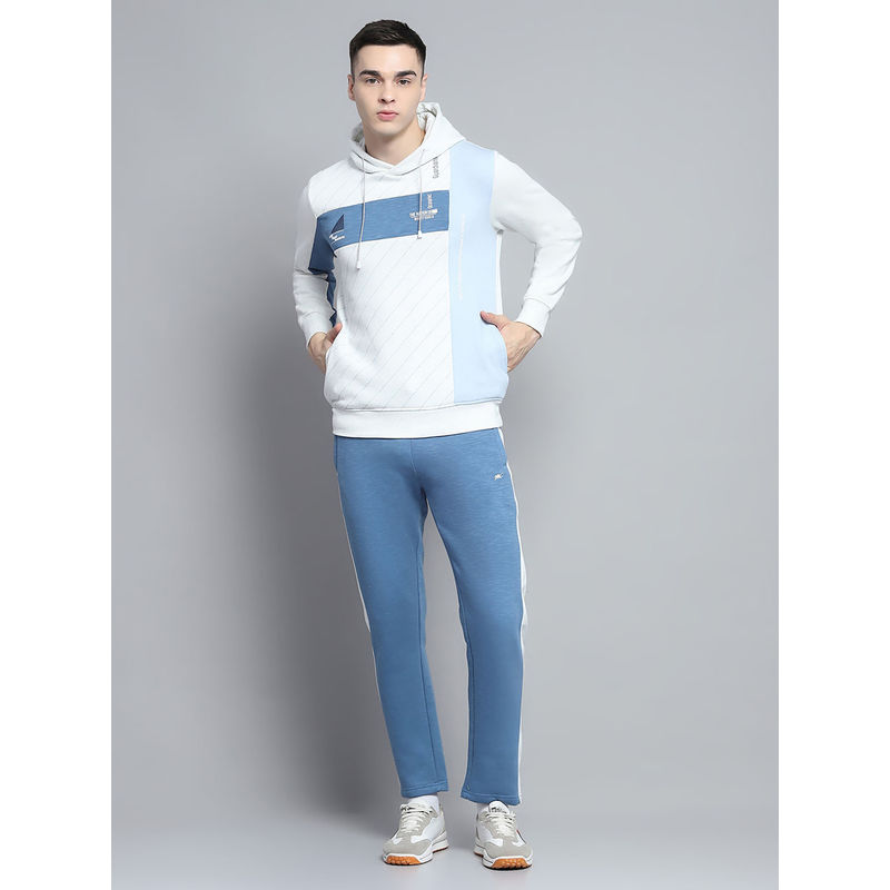 Monte Carlo Mens Printed Blue Hooded Neck Full Sleeve Hoodies with Trackpant (Set of 2) (3XL)