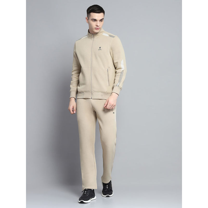 Monte Carlo Mens Solid Camel High Neck Full Sleeve Sweatshirt with Trackpant (Set of 2) (3XL)