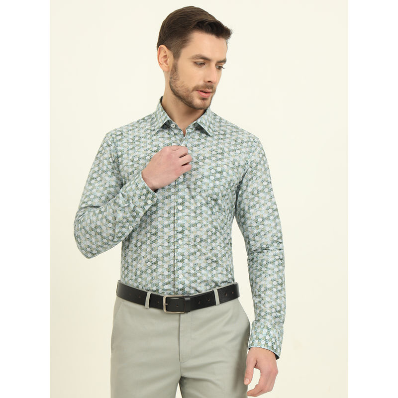 JadeBlue Men Green Slim Fit Formal Shirt (39)