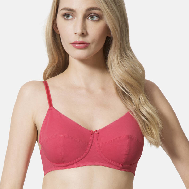 Van Heusen Women Antibacterial & Non Padded Bra - CoralVan Heusen Women Coral Solid Anti Bacterial Non Padded Bra