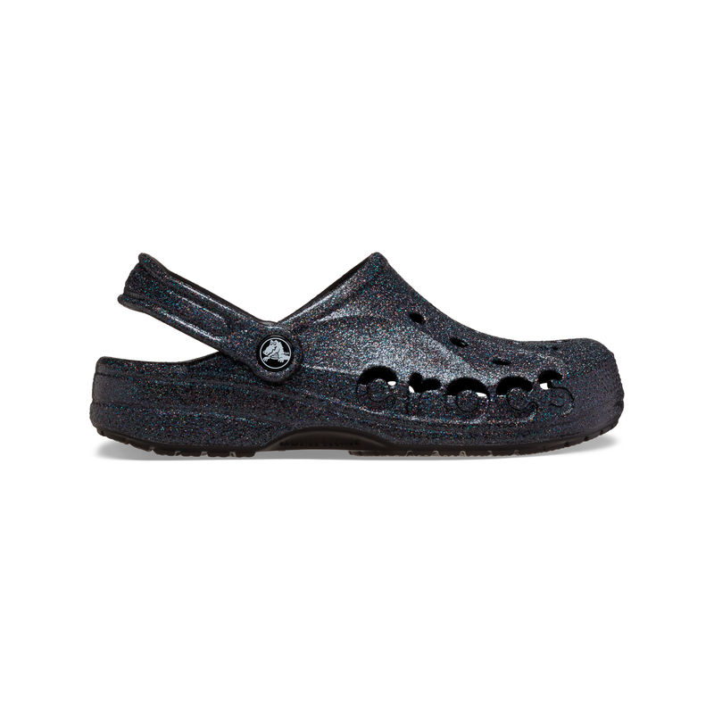 Crocs Unisex BAYAGLITTER Black Clogs (UK 6)