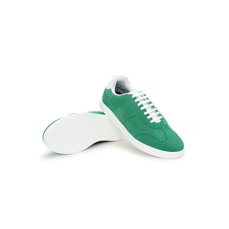 Bewakoof Mens Moss Green and White Color Block Low-Top Sneakers (UK 7)