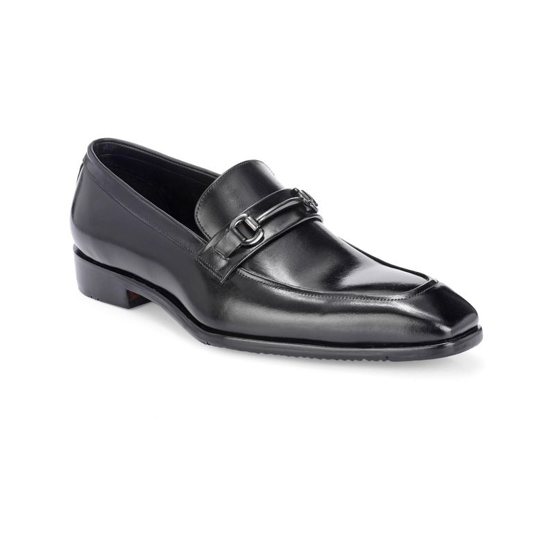 HARRYKSON LONDON Mens Black Italian Leather Loafers - Black (UK 7)