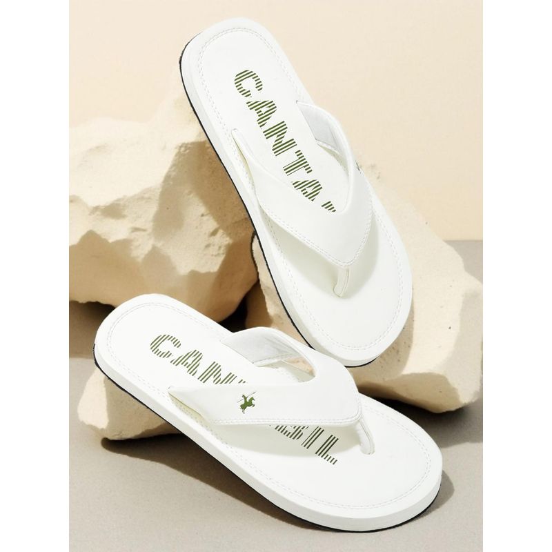Cantabil Casual Flipflops for Men - White (UK 9)