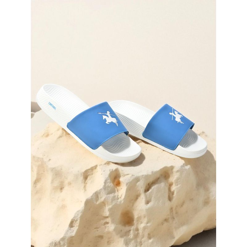 Cantabil Casual Sliders for Men - White (UK 8)