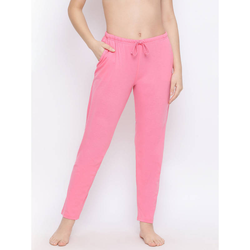 Kanvin Womens Solid Pyjamas Pink (S) Pink