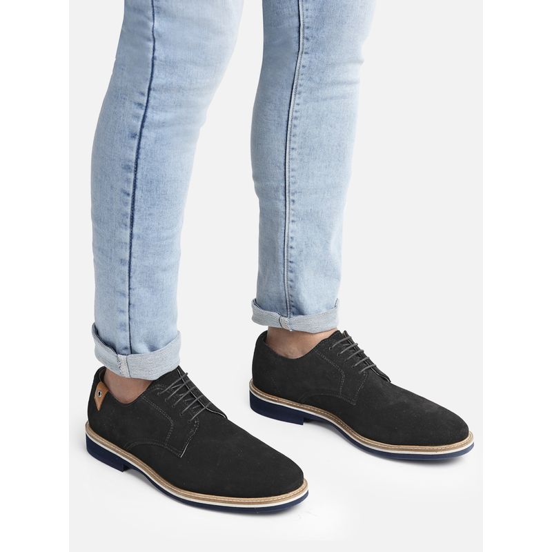 HATS OFF ACCESSORIES Men Lightweight Comfort Insole Black Suede Basic Derbys (EURO 45)