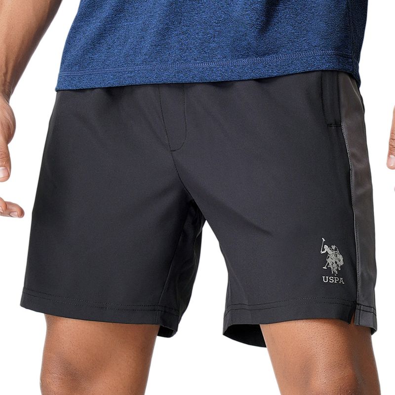 U.S. POLO ASSN. Men Black I716 Natural Polyester Shorts - Pack Of 1 (M)