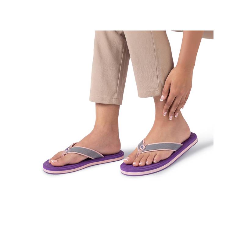 Neeman's Eco Fluffy 2.0 othro Flipflops for Women-Purple (UK 7)