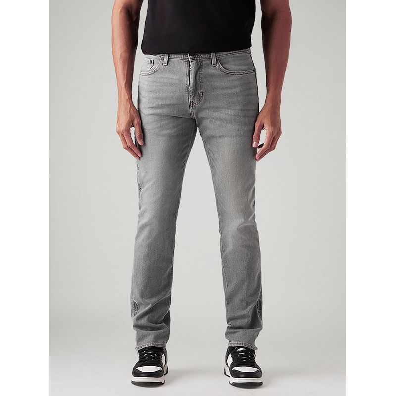 Levi's Men's 511 Light-Grey Slim Fit Mid Rise Jeans (34)