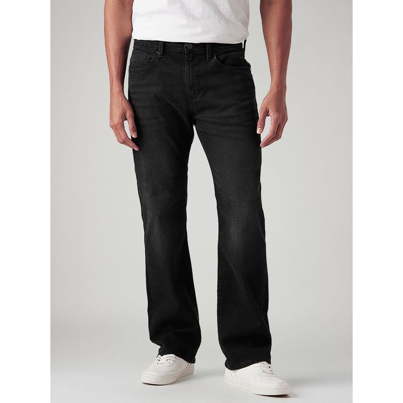 Levi's Men's 527 Black Bootcut Fit Mid Rise Redloop Jeans (34)