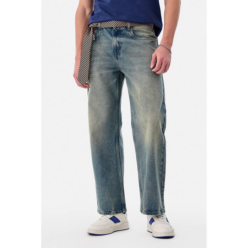 Snitch Blue Solid/Plain Loose Casual Jeans (32)