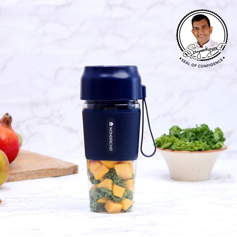 Buy Wonderchef NutriCup Portable Blender With USB Charging 300ml, Blue
