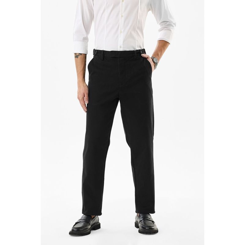 Snitch Black Solid Slim Formal Trouser for Men (32)