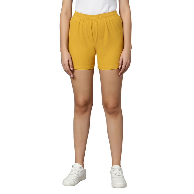 Omtex Shorts for Women Light Weight Casual Wear Sports Shorts Super Breathable Mustard (S)