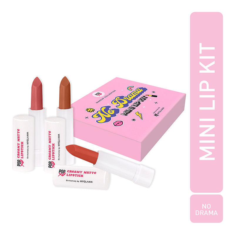 Myglamm Popxo Makeup Collection Mini Lip Kit - Creamy Matte Finish - No Drama