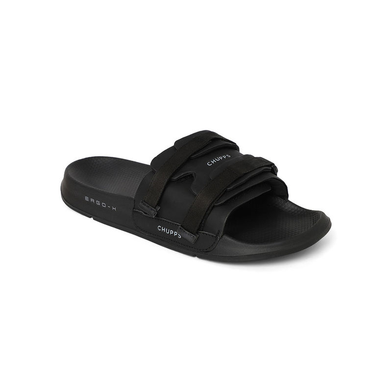 Chupps Bandwidth Sliders Men Casual Sliders Black (UK 9)