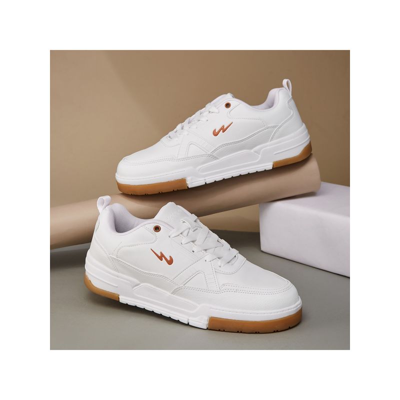 Campus Og-27 Men White & Brown Sneakers (UK 10)