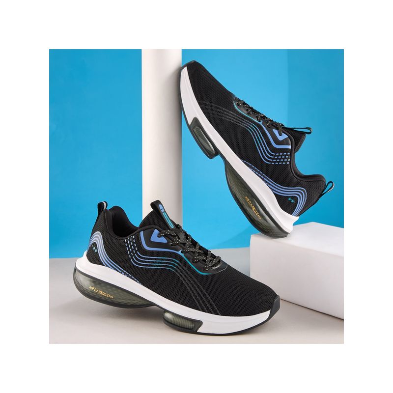 Campus Men Lam Black & Blue Sports Running Shoes (UK 9)