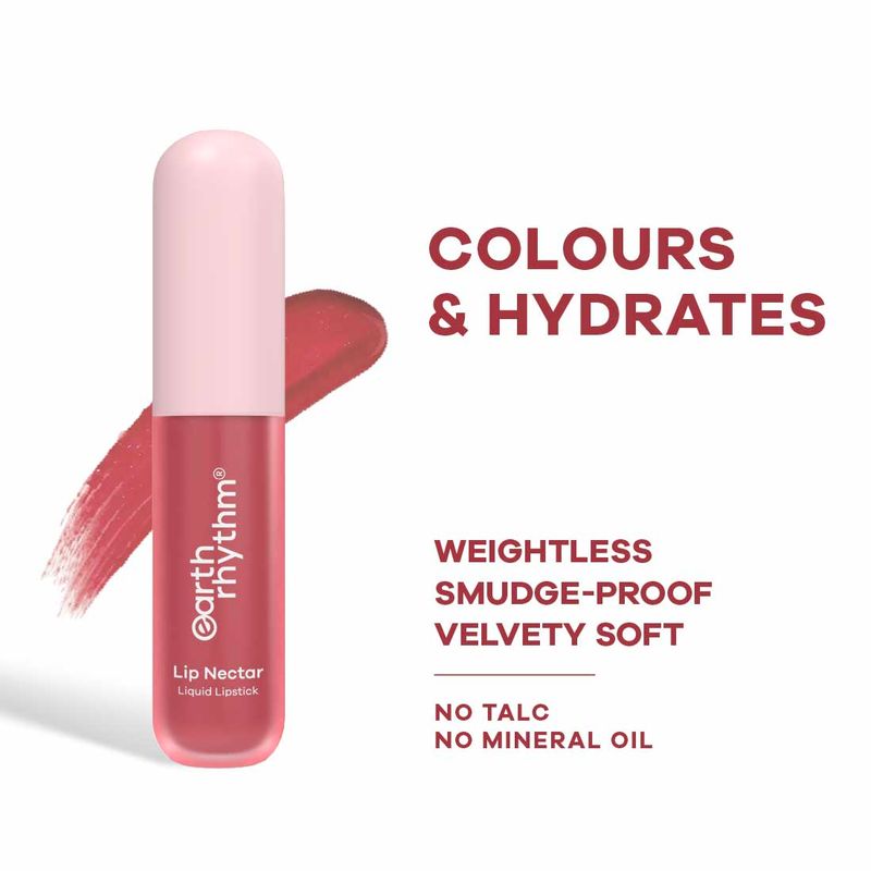 Earth Rhythm Lip Nectar Matte Liquid Lipstick, Weightless, Never Drying, No Mineral Oil
