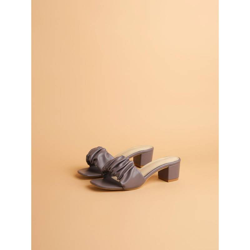 Buy Eridani Ruffled Grey Addison Heels Online