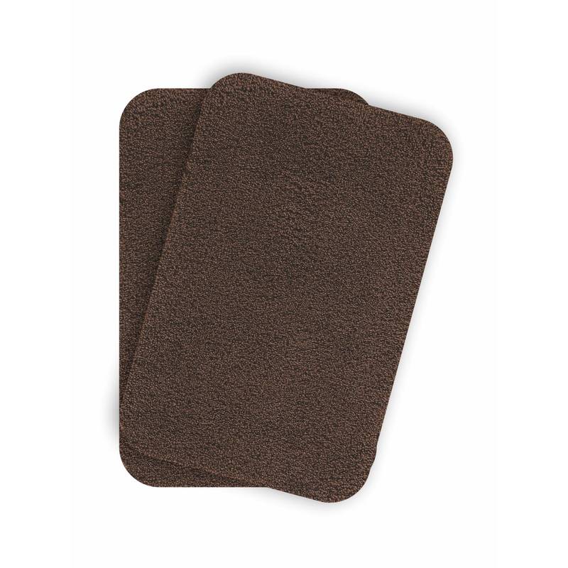 OBSESSIONS Absorbent and Quick-Dry Polyester Bath Mat - Chocolate (Pack of 2) (30x45 cm)