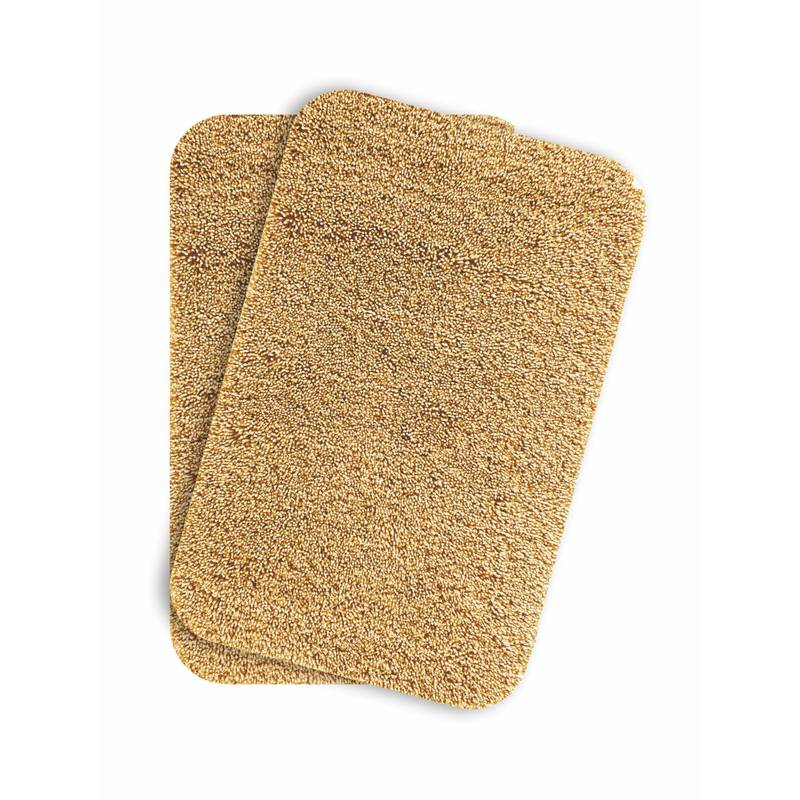 OBSESSIONS Absorbent and Quick-Dry Polyester Bath Mat - Fawn (Pack of 2) (40x60 cm)