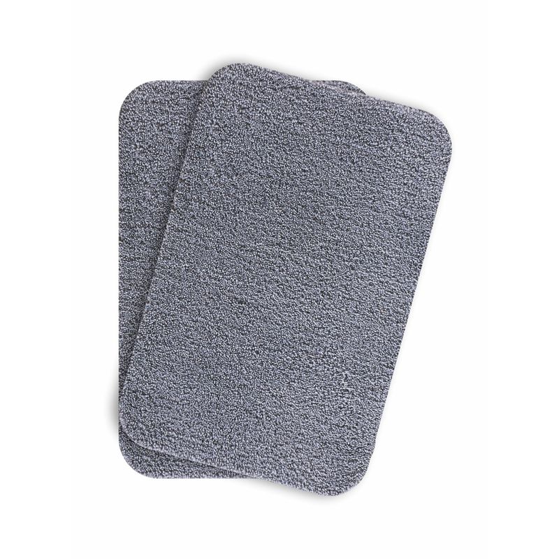 OBSESSIONS Absorbent and Quick-Dry Polyester Bath Mat 30x45 cm, Grey (Pack of 2) (30x45 cm)