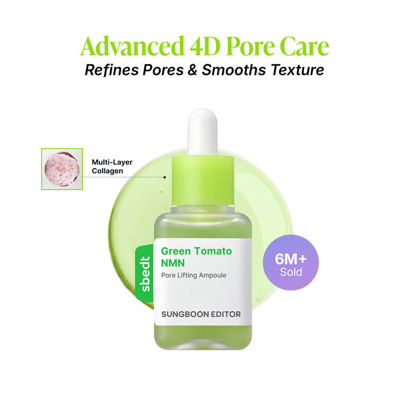 Sungboon Editor Green Tomato NMN Pore Lifting Ampoule Targets Enlarged Pores & Dark Spots