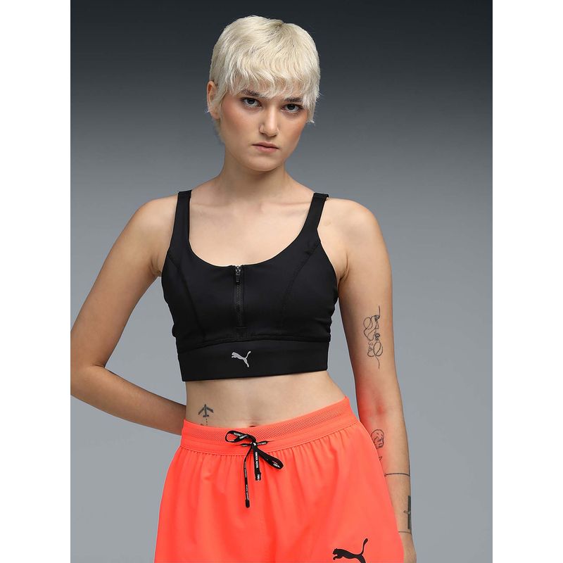 Puma High Impact Womens Quick-Dry Workout Bra Black (XS)