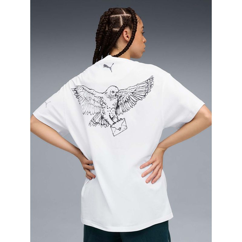 Puma Hoops X Harry Potter Womens Oversized Basketball T-Shirt White (S)
