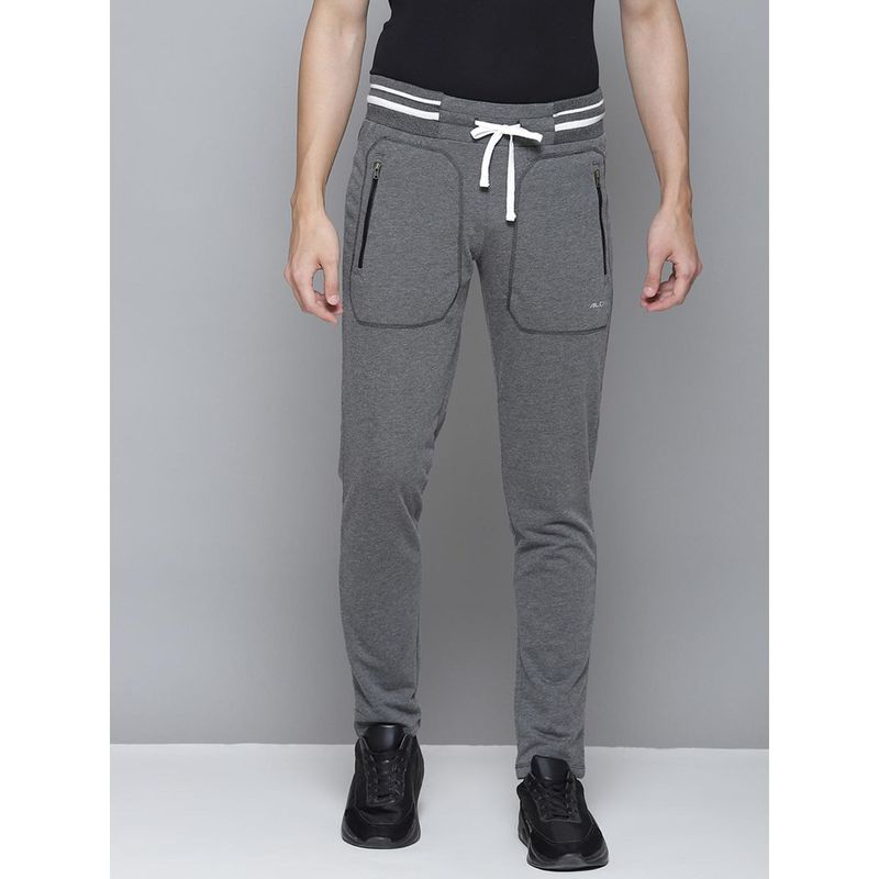 Alcis Men Grey Solid Track Pants (L)