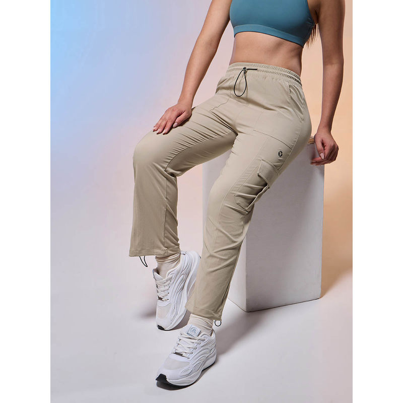 Technosport Women Solid Slim Fit Sports Cargo Trackpants with TS FLEXI (S)