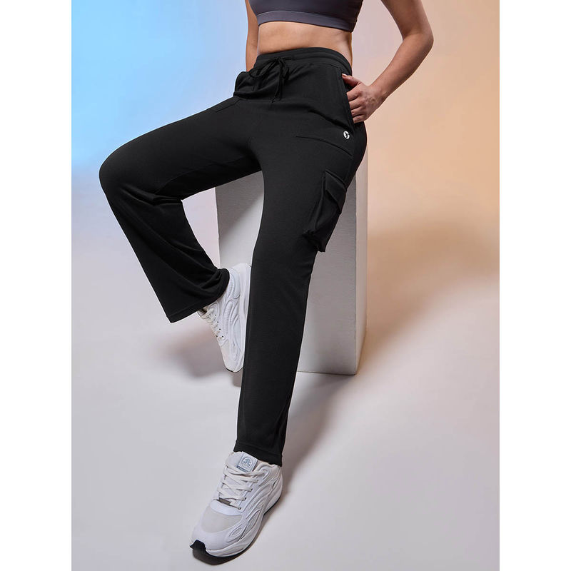 Technosport Women Solid Straight Fit Sports Cargo Trackpants with TECHNOCOOL+ (M)