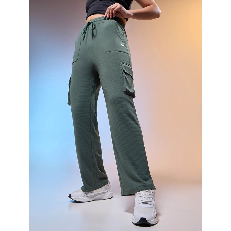 Technosport Women Solid Straight Fit Sports Cargo Trackpants with TECHNOCOOL+ (M)