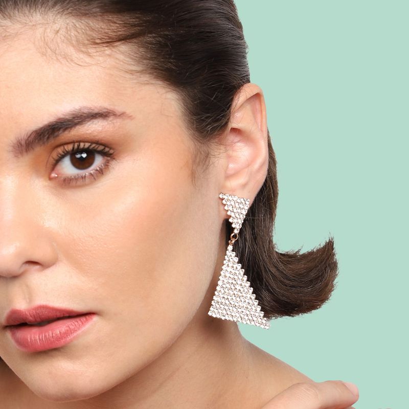 Gold Plated Party Designer Stone Drop Earring For Women main image 1