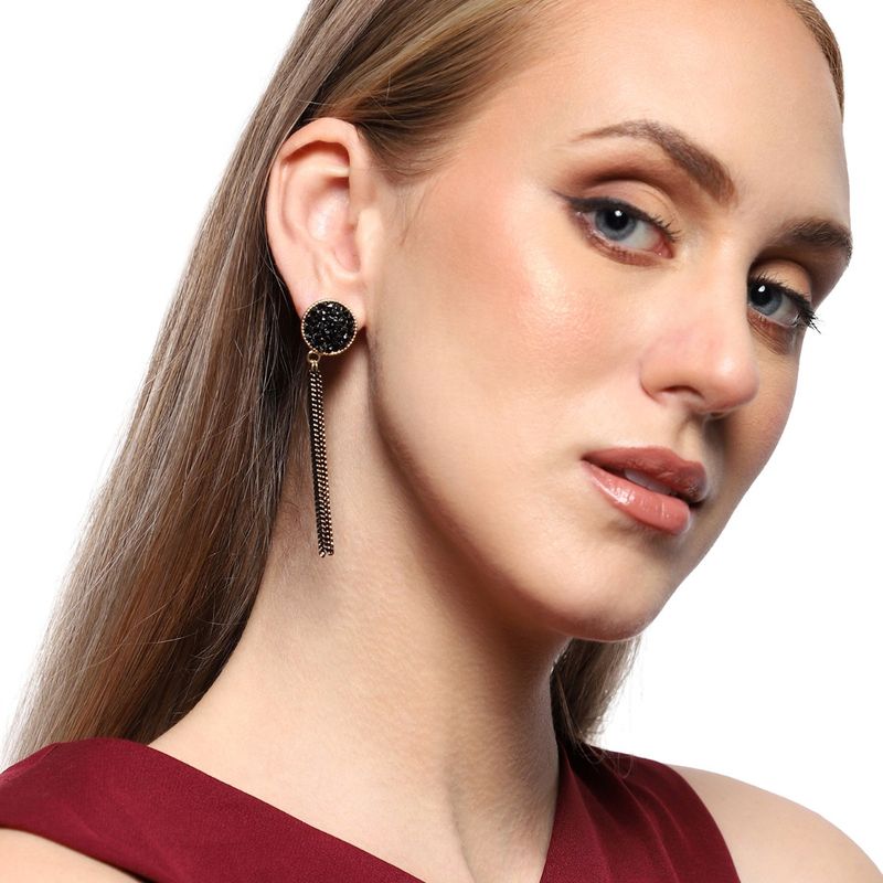 GOLD PLATED PARTY DESIGNER STONE DROP EARRING FOR WOMEN main image 0