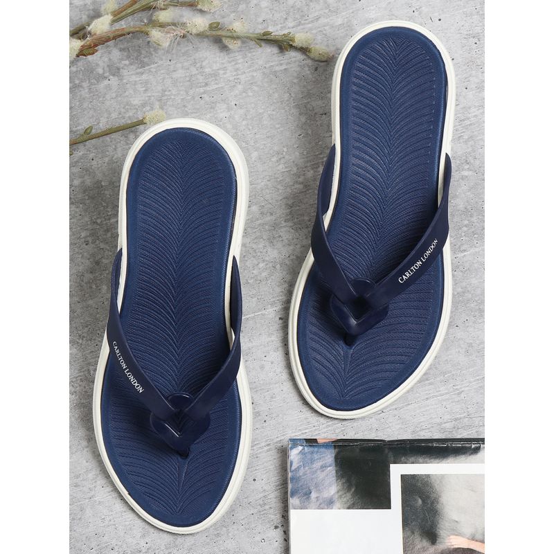 Carlton London Women Navy Blue Solid Flipflops (EURO 38)