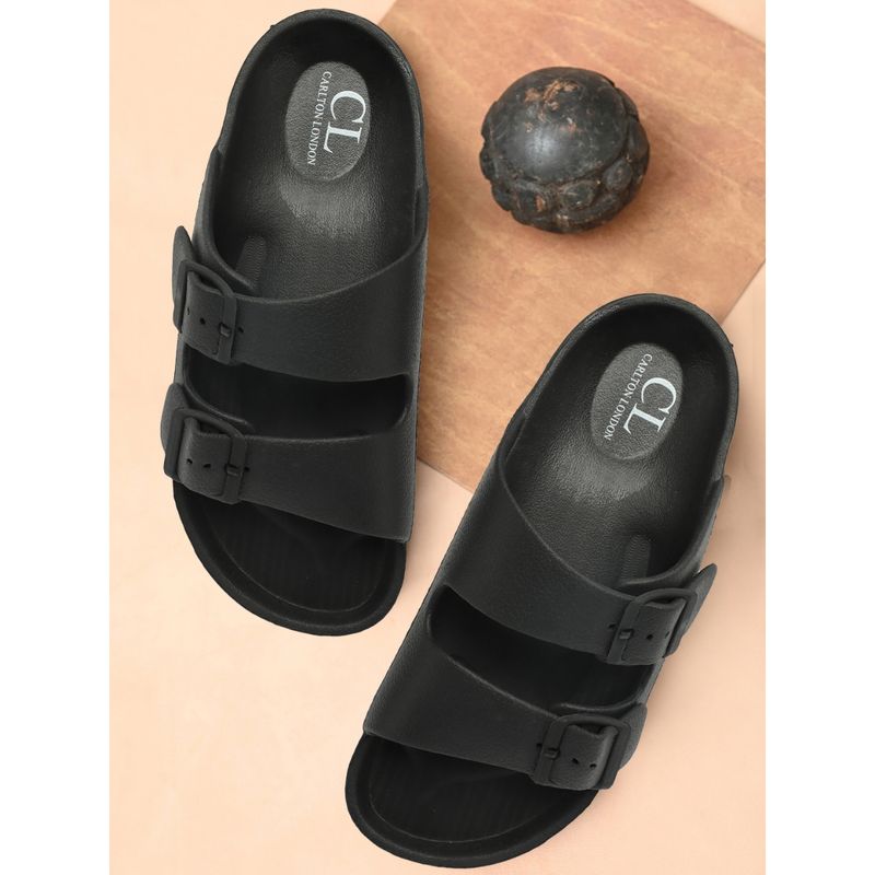 Carlton London Women Black Solid Sliders (EURO 39)