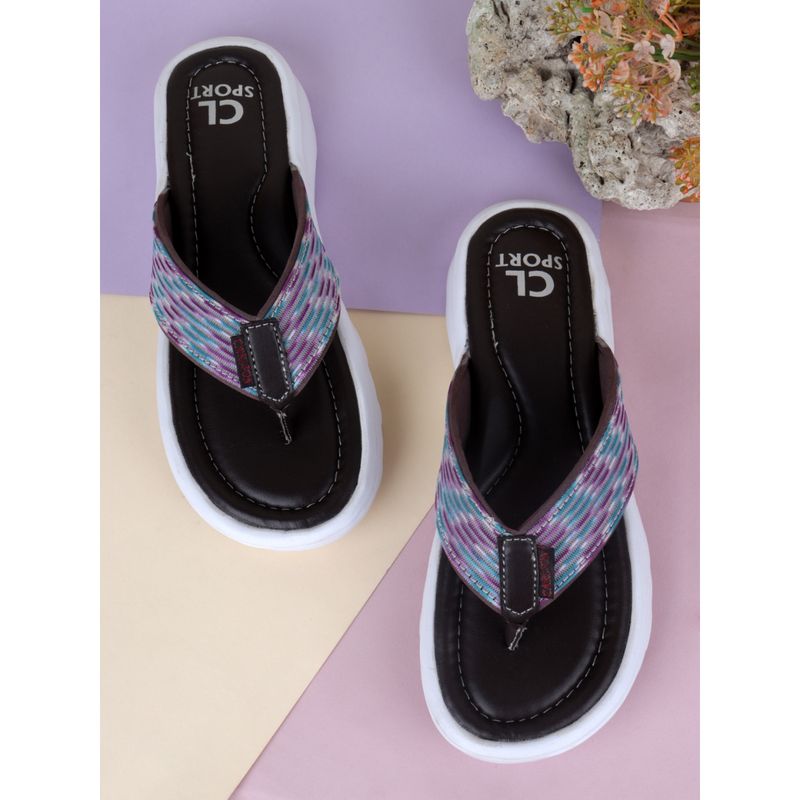 Carlton London Women Purple Textured Flipflops (EURO 37)