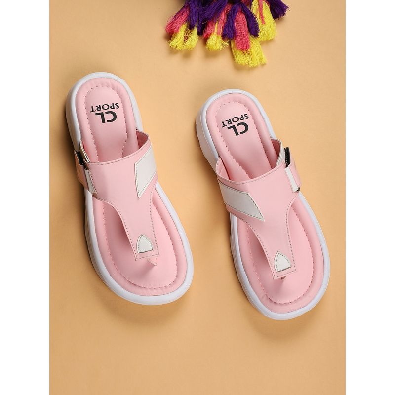 Carlton London Women Pink Solid Flipflops (EURO 40)
