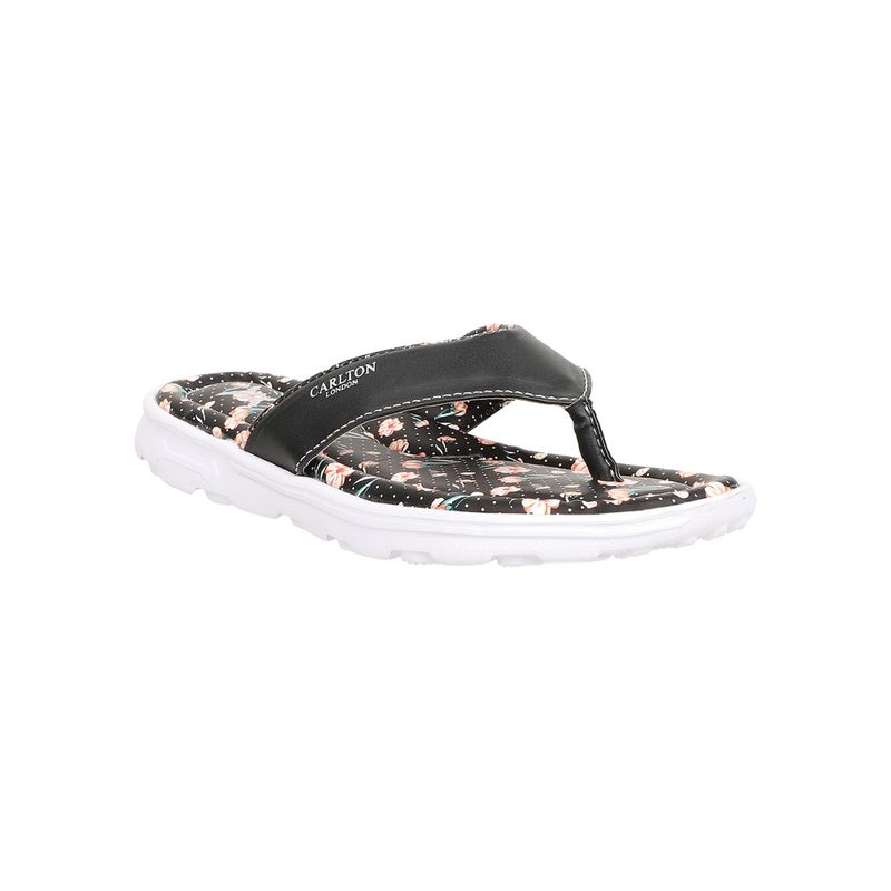 Carlton London Women Black Printed Flipflops (EURO 36)